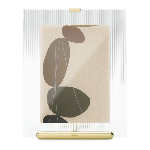 Ramă foto aurie cu picior de susținere din sticlă 19x23 cm Flute – Umbra