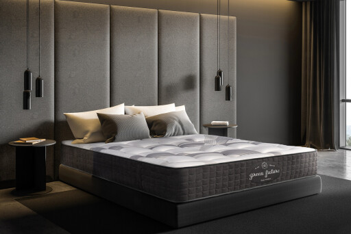 Saltea ortopedica, Green Future, California, 90x200x35 cm, arcuri POCKET, 3 cm spuma Memory Arctic Gel 7 Zone de Confort, fermitate medie