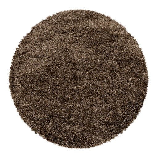 Covor maro închis rotund ø 160 cm Fluffy – Ayyildiz Carpets