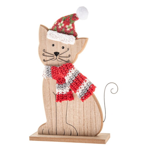 Figurină de Crăciun din lemn (înălțime 29 cm) Cat – Dakls