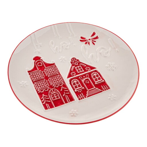 Farfurie albă pentru servire din ceramică ø 26 cm cu model de Crăciun Christmas cottage – Dakls