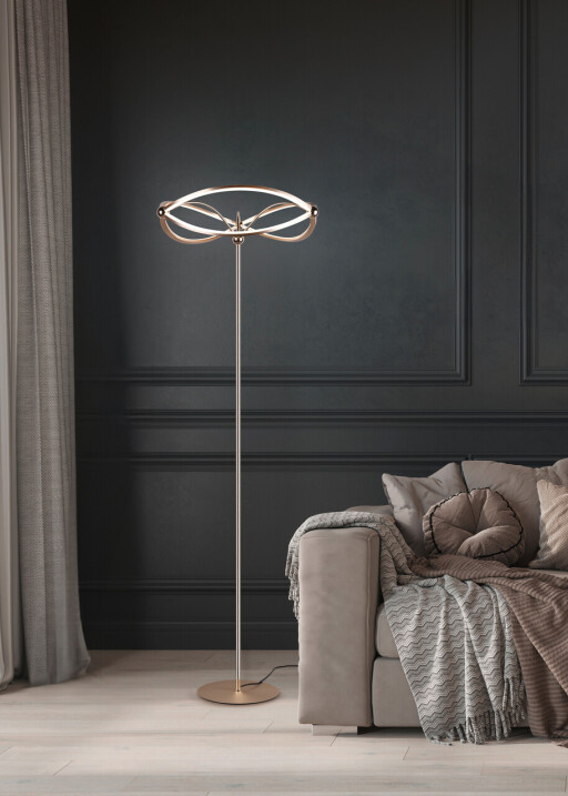 Lampadar Charivari, TRIO, 52x175 cm, 31W, 1x SMD LED, metal, bronz mat