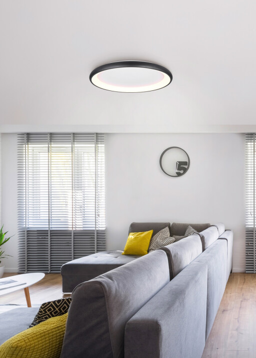 Plafoniera Cardona, TRIO, 75x9.5 cm, 59W, 1x SMD LED, metal, negru mat