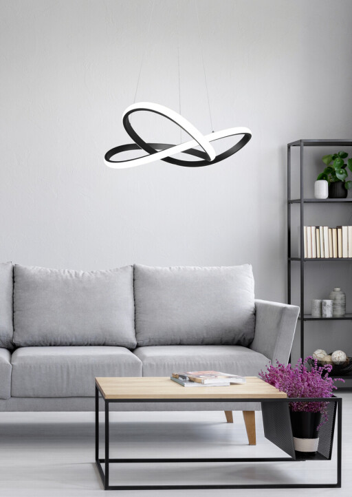 Lustra Course, RL, 60x150 cm, 27W, 1x SMD LED, metal, negru mat/alb