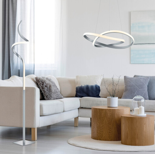 Lampadar Course, RL, 20.5x20.5x145 cm, 11W, 1x SMD LED, metal, argintiu