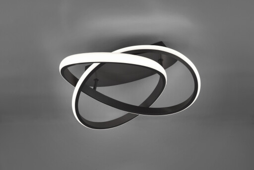 Plafoniera Course, RL, 45x18.8 cm, 18W, 1x SMD LED, metal, negru mat/alb