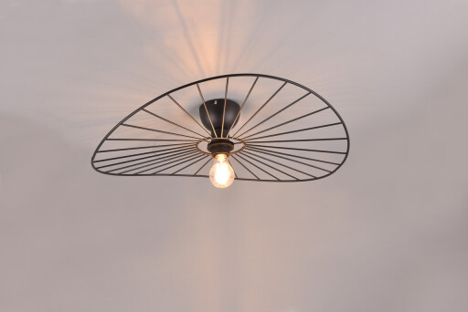 Plafoniera Chapeau, RL, 60x15.4 cm, 40W, 1x E27, metal, negru mat