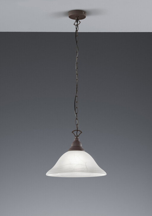 Lustra Country, RL, 33.5x130 cm, 60W, 1x E27, metal, maro rustic/alb