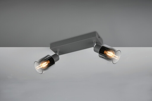 Plafoniera Cadiz, RL, 27.5x8.5x17 cm, 10W, 2x E14, metal, antracit