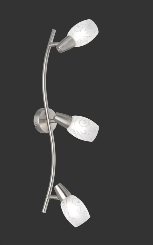 Plafoniera Colmar, RL, 56x8x19 cm, 28W, 3x E14, metal, argintiu