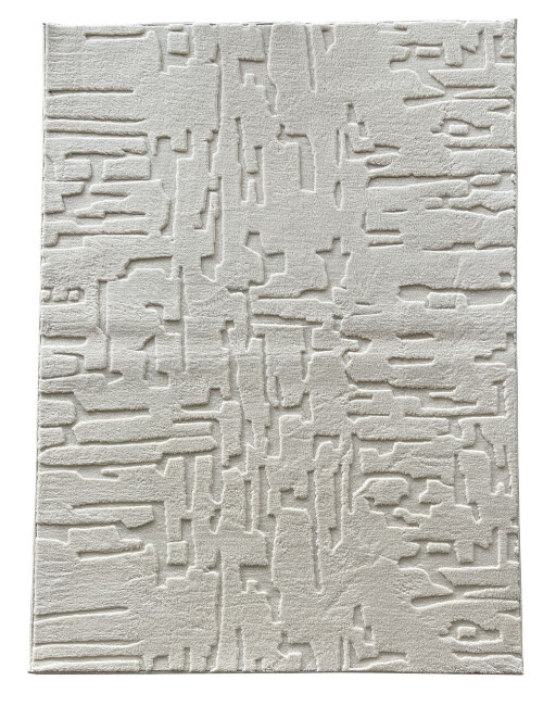 Covor 3D cu model in relief, Vista, Heinner, 120x160 cm, poliester, crem