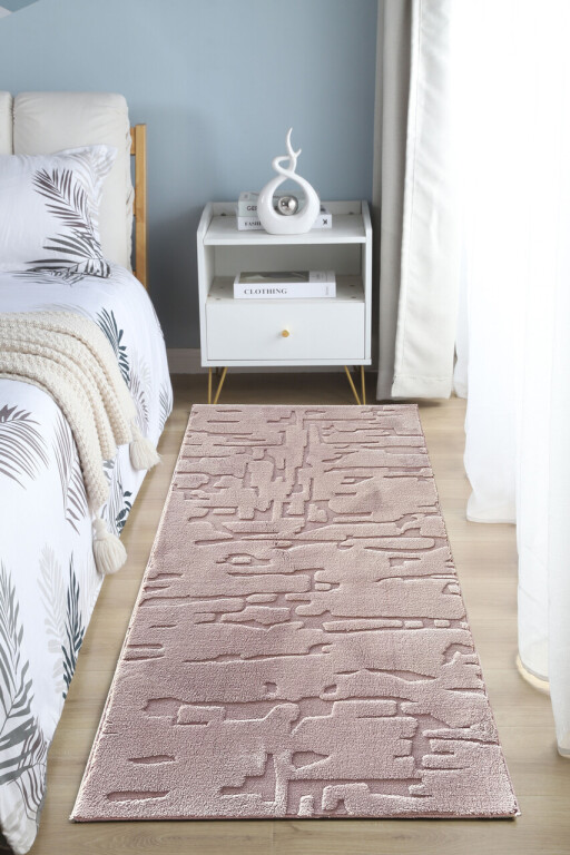 Covor 3D cu model in relief, Vista, Heinner, 80x150 cm, poliester, maro