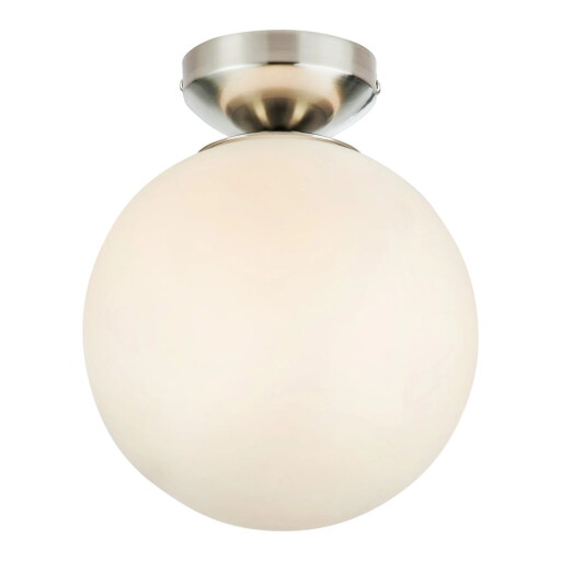 Plafonieră albă-argintie cu abajur din sticlă Stintino – Markslöjd