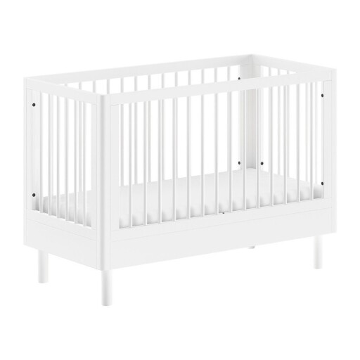 Pătuț alb din lemn de fag cu înălțime reglabilă 60x120 cm Forrest – Vipack