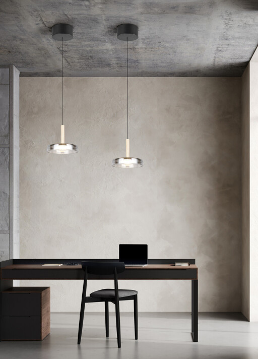 Lustra Celeste, TRIO, 22x200 cm, 10W, 1x SMD LED, metal, negru/gri