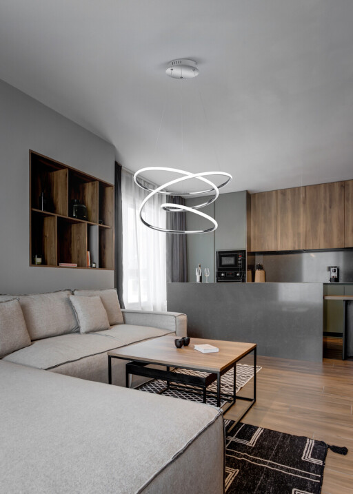 Lustra Bologna, RL, 50x150 cm, 36W, 1x SMD LED, metal, argintiu