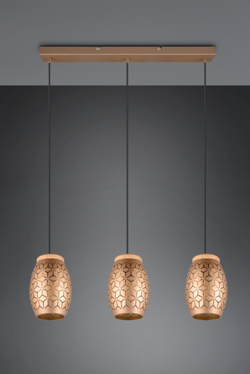 Lustra Bidar, RL, 71x15x150 cm, 28W, 3x E27, metal, aramiu