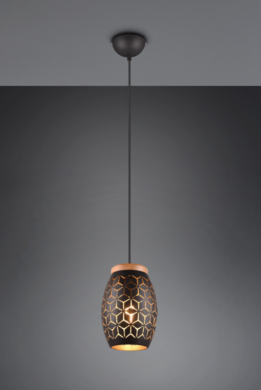 Lustra Bidar, RL, 15x150 cm, 28W, 1x E27, metal, negru/natur