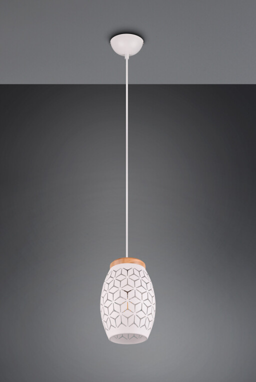 Lustra Bidar, RL, 15x150 cm, 28W, 1x E27, metal, alb mat/natur