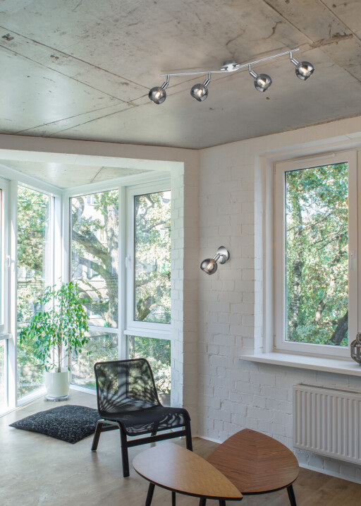 Plafoniera Brest, RL, 85x9x20.5 cm, 28W, 4x E14, metal, argintiu