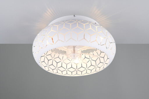 Plafoniera cu ventilator Bidar, RL, 50x22 cm, 10W, 3x E27, metal, alb mat