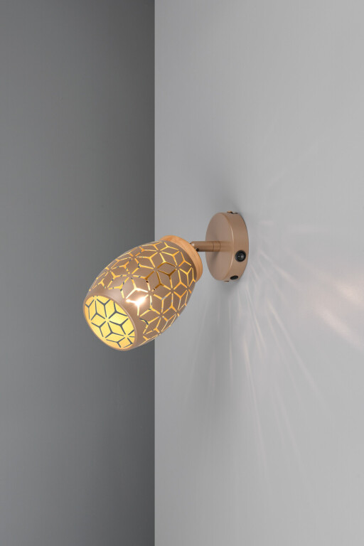 Aplica de perete Bidar, RL, 12x10 cm, 10W, 1x E14, metal, aramiu