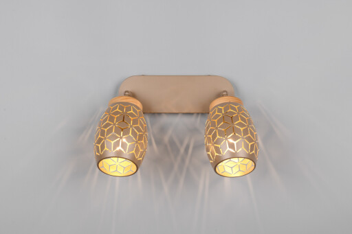 Plafoniera Bidar, RL, 28x12x27 cm, 10W, 2x E14, metal, aramiu