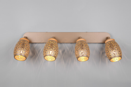 Plafoniera Bidar, RL, 74x12x27 cm, 10W, 4x E14, metal, aramiu