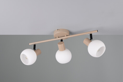 Plafoniera Boba, RL, 45x10x18.5 cm, 10W, 3x E14, metal, bej inchis/alb