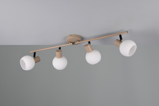 Plafoniera Boba, RL, 70x10x18.5 cm, 10W, 4x E14, metal, bej inchis/alb