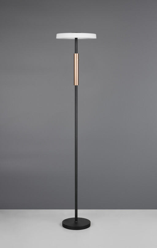 Lampadar Celeste, TRIO, 33x160 cm, 15W, 1x SMD LED, metal, negru/gri