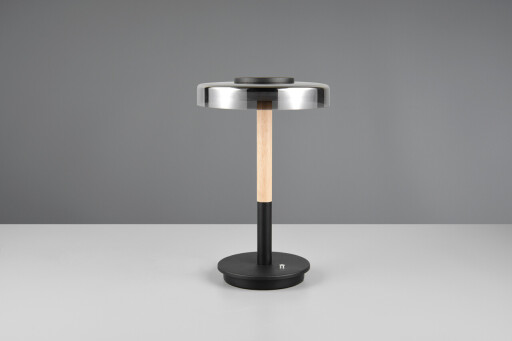 Lampa de masa Celeste, TRIO, 22x35 cm, 10W, 1x SMD LED, metal, negru/gri