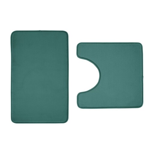 Covorașe de baie verzi pentru WC 2 buc. din spumă cu memorie 50x80 cm Anti-Bacterial – Catherine Lansfield