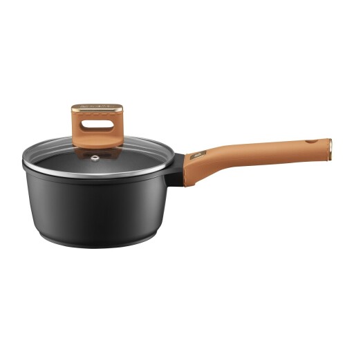 Cratita cu capac Camel, Ambition, 16 cm, 1.4 L, aluminiu, negru/maro