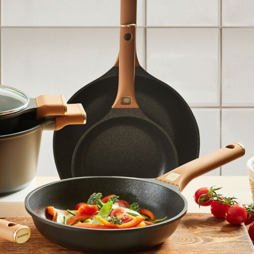 Tigaie Camel, Ambition, 24 cm, aluminiu, negru/maro