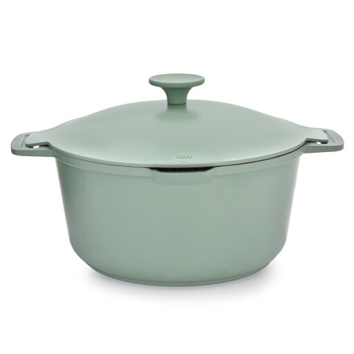 Oala cu capac Fern, Ambition, 24 cm, 4.4 L, aluminiu, verde/negru