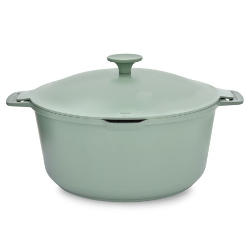 Oala cu capac Fern, Ambition, 28 cm, 6.6 L, aluminiu, verde/negru