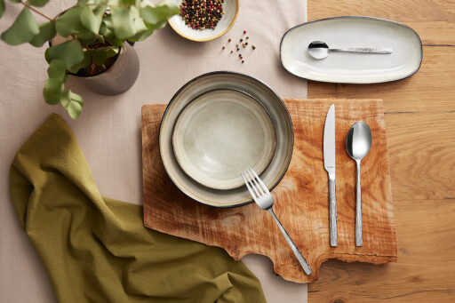 Set tacamuri 24 piese Calligraphy, Amefa, 6 persoane, inox 18/0, argintiu