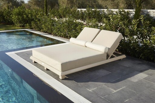 Sezlong de gradina, Clara, Hera, 150x36x212 cm, Ofelina, Bej