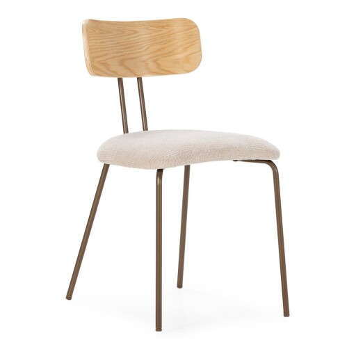 Scaun de dining bej/în culoare naturală tapițat Olimpia – MOME