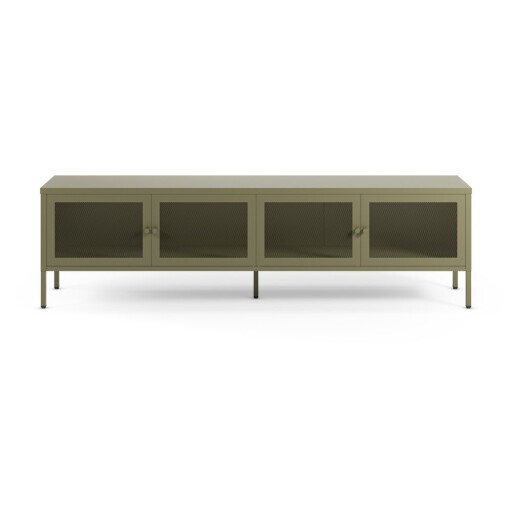 Comodă TV verde din metal 160x50x35 cm Fayna – Marckeric