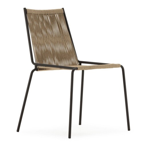 Scaune de dining bej stivuibile 2 buc. din metal Emily – Marckeric