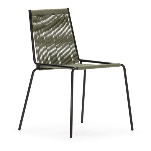 Scaune de dining verzi stivuibile 2 buc. din metal Emily – Marckeric