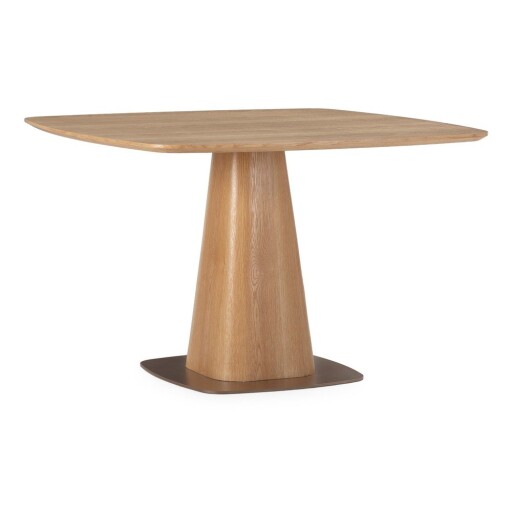 Masă de dining cu aspect de lemn de stejar 120x120 cm Etel – MOME