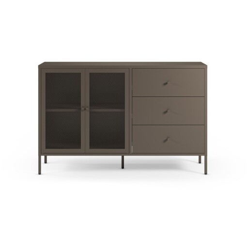 Comodă gri din metal 140x90x40 cm Fayna – Marckeric