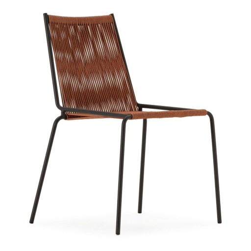 Scaune de dining teracotă stivuibile 2 buc. din metal Emily – Marckeric