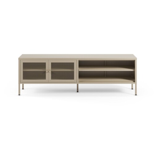 Comodă TV crem din metal 160x50x35 cm Fayna – Marckeric