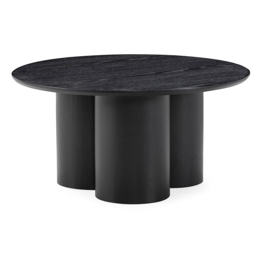 Măsuță de cafea neagră rotundă ø 80 cm Lua – MOME