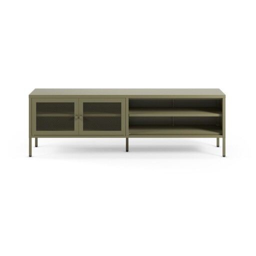 Comodă TV verde din metal 160x50x35 cm Fayna – Marckeric