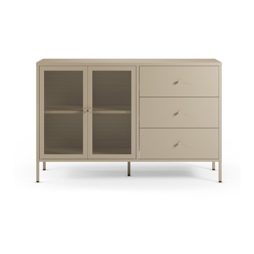 Comodă crem din metal 140x90x40 cm Fayna – Marckeric